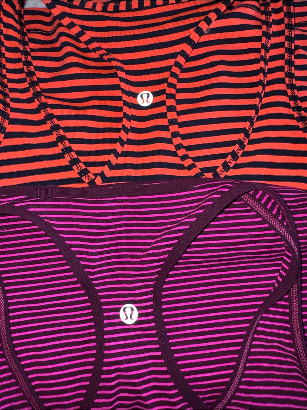 lululemon athletica Striped Tank Tops in Orange & Purple